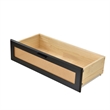 Better Home Products Pine Wood Closet with Rattan Doors and 2-Drawers in Black