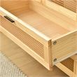 Better Home Products Pine Wood Closet with Rattan Doors and 2-Drawers in Natural