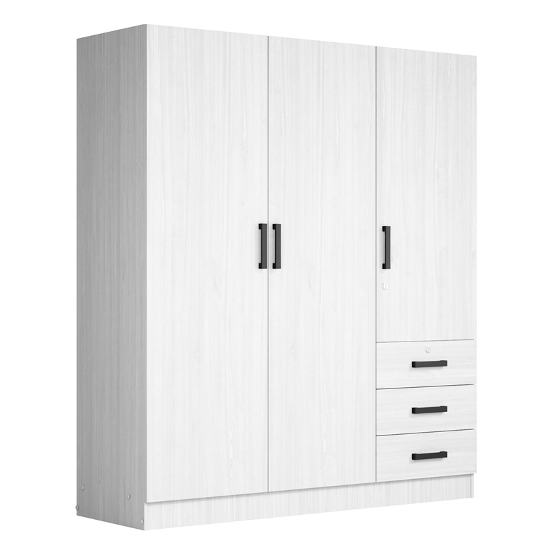 Better Home Product Violet Engineered Wood Wardrobe Armoire Closet in White