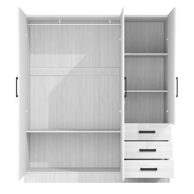 Better Home Product Violet Engineered Wood Wardrobe Armoire Closet in White