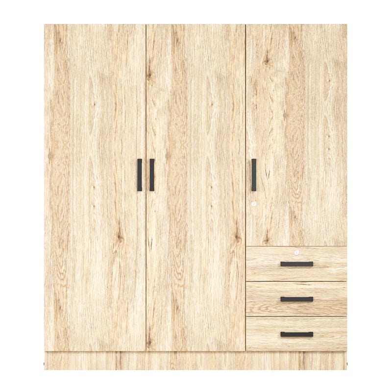 Better Home Product Violet Engineered Wood Wardrobe Armoire Closet in Natural
