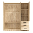 Better Home Product Violet Engineered Wood Wardrobe Armoire with Mirror/Natural
