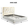 Serenity King Velvet Bed with Gold Metal Frame in Cream Color