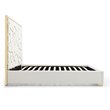 Serenity King Velvet Bed with Gold Metal Frame in Cream Color