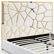 Serenity King Velvet Bed with Gold Metal Frame in Cream Color
