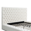 Cosmopolitan King Velvet Tufted Upholstered Storage Platform Bed in Cream