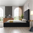 Cosmopolitan Queen Velvet Tufted Upholstered Storage Platform Bed in Black