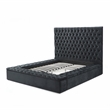 Cosmopolitan Queen Velvet Tufted Upholstered Storage Platform Bed in Black