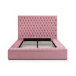 Cosmopolitan Queen Velvet Tufted Upholstered Storage Platform Bed in Pink