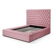 Cosmopolitan Queen Velvet Tufted Upholstered Storage Platform Bed in Pink