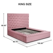 Cosmopolitan King Velvet Tufted Upholstered Storage Platform Bed in Pink