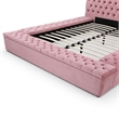 Cosmopolitan King Velvet Tufted Upholstered Storage Platform Bed in Pink