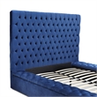 Cosmopolitan Queen Velvet Tufted Upholstered Storage Platform Bed in Blue