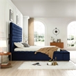 Cosmopolitan King Velvet Tufted Upholstered Storage Platform Bed in Blue