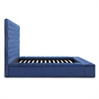 Cosmopolitan King Velvet Tufted Upholstered Storage Platform Bed in Blue