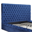 Cosmopolitan King Velvet Tufted Upholstered Storage Platform Bed in Blue