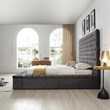 Cosmopolitan King Velvet Tufted Upholstered Storage Platform Bed in Gray