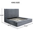 Cosmopolitan King Velvet Tufted Upholstered Storage Platform Bed in Gray