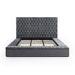 Cosmopolitan King Velvet Tufted Upholstered Storage Platform Bed in Gray