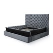 Cosmopolitan King Velvet Tufted Upholstered Storage Platform Bed in Gray