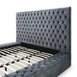 Cosmopolitan King Velvet Tufted Upholstered Storage Platform Bed in Gray
