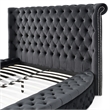 Elizabeth Upholstered Velvet Round Storage Queen Size Bed in Black Color