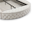 Elizabeth Upholstered Velvet Round Storage Queen Size Bed in Cream Color