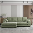 Daisy Convertible Sectional Velvet Sofa Couch L-Shaped in Green Color