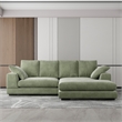 Daisy Convertible Sectional Velvet Sofa Couch L-Shaped in Green Color