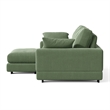 Daisy Convertible Sectional Velvet Sofa Couch L-Shaped in Green Color