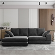 Daisy Convertible Sectional Velvet Sofa Couch L-Shaped in Black Color