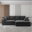 Daisy Convertible Sectional Velvet Sofa Couch L-Shaped in Black Color