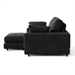 Daisy Convertible Sectional Velvet Sofa Couch L-Shaped in Black Color