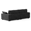 Daisy Convertible Sectional Velvet Sofa Couch L-Shaped in Black Color