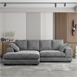 Daisy Convertible Sectional Velvet Sofa Couch L-Shaped in Gray Color