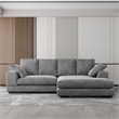 Daisy Convertible Sectional Velvet Sofa Couch L-Shaped in Gray Color