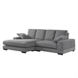 Daisy Convertible Sectional Velvet Sofa Couch L-Shaped in Gray Color