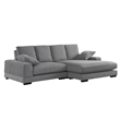 Daisy Convertible Sectional Velvet Sofa Couch L-Shaped in Gray Color