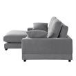 Daisy Convertible Sectional Velvet Sofa Couch L-Shaped in Gray Color