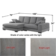 Daisy Convertible Sectional Velvet Sofa Couch L-Shaped in Gray Color