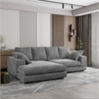 Daisy Convertible Sectional Velvet Sofa Couch L-Shaped in Gray Color