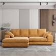 Daisy Convertible Sectional Velvet Sofa Couch L-Shaped in Orange Color