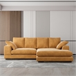 Daisy Convertible Sectional Velvet Sofa Couch L-Shaped in Orange Color