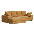 Daisy Convertible Sectional Velvet Sofa Couch L-Shaped in Orange Color