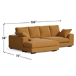 Daisy Convertible Sectional Velvet Sofa Couch L-Shaped in Orange Color