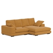 Daisy Convertible Sectional Velvet Sofa Couch L-Shaped in Orange Color