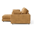 Daisy Convertible Sectional Velvet Sofa Couch L-Shaped in Orange Color