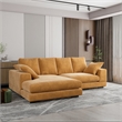 Daisy Convertible Sectional Velvet Sofa Couch L-Shaped in Orange Color