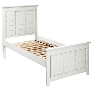 My Home Furnishings Bailey Engineered Hard Wood Twin Panel Bed in Bright White