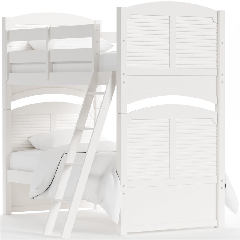 My Home Furnishings Neopolitan Twin Bunk Bed in Bright White